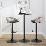 Grotto Black Faux Leather Contemporary Adjustable Barstool (Set of 2) 15 Grotto Black Faux Leather Contemporary Adjustable Barstool (Set of 2)