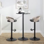 Grotto Black Faux Leather Contemporary Adjustable Barstool (Set of 2) 16 Grotto Black Faux Leather Contemporary Adjustable Barstool (Set of 2)