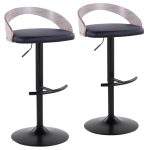 Grotto Black Faux Leather Contemporary Adjustable Barstool (Set of 2) 17 Grotto Black Faux Leather Contemporary Adjustable Barstool (Set of 2)