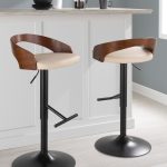 Grotto Black Metal Cream Faux Leather Adjustable Barstools (Set of 2) 10 Grotto Black Metal Cream Faux Leather Adjustable Barstools (Set of 2)