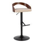 Grotto Black Metal Cream Faux Leather Adjustable Barstools (Set of 2) 13 Grotto Black Metal Cream Faux Leather Adjustable Barstools (Set of 2)