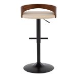 Grotto Black Metal Cream Faux Leather Adjustable Barstools (Set of 2) 16 Grotto Black Metal Cream Faux Leather Adjustable Barstools (Set of 2)