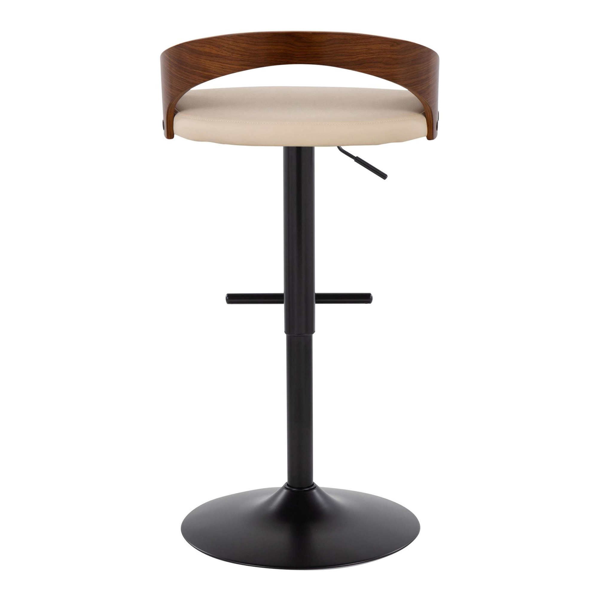 Grotto Black Metal Cream Faux Leather Adjustable Barstools (Set of 2) 7 Grotto Black Metal Cream Faux Leather Adjustable Barstools (Set of 2) - Image 7