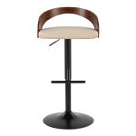 Grotto Black Metal Cream Faux Leather Adjustable Barstools (Set of 2) 17 Grotto Black Metal Cream Faux Leather Adjustable Barstools (Set of 2)