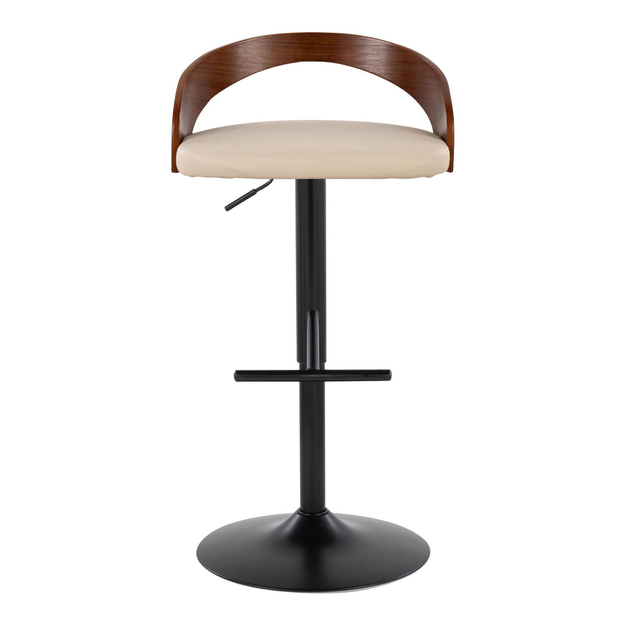 Grotto Black Metal Cream Faux Leather Adjustable Barstools (Set of 2) 8 Grotto Black Metal Cream Faux Leather Adjustable Barstools (Set of 2) - Image 8