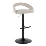 Grotto Black Metal Oat Fabric Adjustable Contemporary Barstools (Set of 2) 14 Grotto Black Metal Oat Fabric Adjustable Contemporary Barstools (Set of 2)