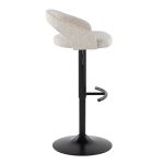 Grotto Black Metal Oat Fabric Adjustable Contemporary Barstools (Set of 2) 15 Grotto Black Metal Oat Fabric Adjustable Contemporary Barstools (Set of 2)