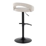 Grotto Black Metal Oat Fabric Adjustable Contemporary Barstools (Set of 2) 16 Grotto Black Metal Oat Fabric Adjustable Contemporary Barstools (Set of 2)