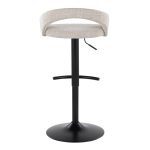 Grotto Black Metal Oat Fabric Adjustable Contemporary Barstools (Set of 2) 17 Grotto Black Metal Oat Fabric Adjustable Contemporary Barstools (Set of 2)