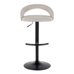 Grotto Black Metal Oat Fabric Adjustable Contemporary Barstools (Set of 2) 18 Grotto Black Metal Oat Fabric Adjustable Contemporary Barstools (Set of 2)
