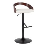 Grotto Black Metal White Faux Leather Adjustable Barstool (Set of 2) 13 Grotto Black Metal White Faux Leather Adjustable Barstool (Set of 2)