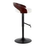 Grotto Black Metal White Faux Leather Adjustable Barstool (Set of 2) 14 Grotto Black Metal White Faux Leather Adjustable Barstool (Set of 2)