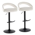 Grotto Black Metal White Velvet Contemporary Barstools (Set of 2) 13 Grotto Black Metal White Velvet Contemporary Barstools (Set of 2)
