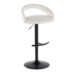 Grotto Black Metal White Velvet Contemporary Barstools (Set of 2) 14 Grotto Black Metal White Velvet Contemporary Barstools (Set of 2)