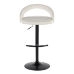 Grotto Black Metal White Velvet Contemporary Barstools (Set of 2) 18 Grotto Black Metal White Velvet Contemporary Barstools (Set of 2)