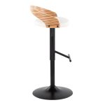 Grotto Black Metal Zebra Wood White Faux Leather Barstool (Set of 2) 14 Grotto Black Metal Zebra Wood White Faux Leather Barstool (Set of 2)