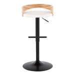 Grotto Black Metal Zebra Wood White Faux Leather Barstool (Set of 2) 16 Grotto Black Metal Zebra Wood White Faux Leather Barstool (Set of 2)