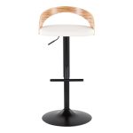 Grotto Black Metal Zebra Wood White Faux Leather Barstool (Set of 2) 17 Grotto Black Metal Zebra Wood White Faux Leather Barstool (Set of 2)
