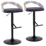 Grotto Black Swivel Adjustable Contemporary Barstool Pair (Set of 2) 12 Grotto Black Swivel Adjustable Contemporary Barstool Pair (Set of 2)