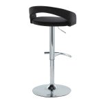 Grotto Black Velvet Chrome Contemporary Adjustable Barstools (Set of 2) 16 Grotto Black Velvet Chrome Contemporary Adjustable Barstools (Set of 2)
