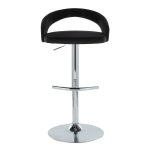 Grotto Black Velvet Chrome Contemporary Adjustable Barstools (Set of 2) 18 Grotto Black Velvet Chrome Contemporary Adjustable Barstools (Set of 2)