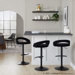 Grotto Black Velvet Contemporary Adjustable Barstools (Set of 2) 11 Grotto Black Velvet Contemporary Adjustable Barstools (Set of 2)