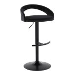 Grotto Black Velvet Contemporary Adjustable Barstools (Set of 2) 14 Grotto Black Velvet Contemporary Adjustable Barstools (Set of 2)