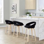 Grotto Black Velvet Contemporary Counter Stools (Set of 2) 11 Grotto Black Velvet Contemporary Counter Stools (Set of 2)