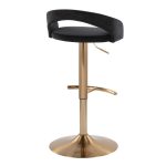 Grotto Black Velvet Gold Contemporary Adjustable Barstools (Set of 2) 16 Grotto Black Velvet Gold Contemporary Adjustable Barstools (Set of 2)