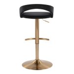 Grotto Black Velvet Gold Contemporary Adjustable Barstools (Set of 2) 17 Grotto Black Velvet Gold Contemporary Adjustable Barstools (Set of 2)