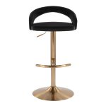 Grotto Black Velvet Gold Contemporary Adjustable Barstools (Set of 2) 18 Grotto Black Velvet Gold Contemporary Adjustable Barstools (Set of 2)