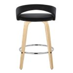 Grotto Black Velvet Natural Wood Contemporary Swivel Stools 26-Inch (Set of 2) 17 Grotto Black Velvet Natural Wood Contemporary Swivel Stools 26-Inch (Set of 2)