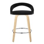 Grotto Black Velvet Natural Wood Contemporary Swivel Stools 26-Inch (Set of 2) 18 Grotto Black Velvet Natural Wood Contemporary Swivel Stools 26-Inch (Set of 2)