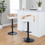Grotto Black, Zebra, and White Adjustable Contemporary Barstools (Set of 2) 13 Grotto Black, Zebra, and White Adjustable Contemporary Barstools (Set of 2)