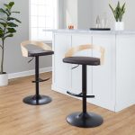 Grotto Brown Faux Leather Adjustable Swivel Barstools (Set of 2) 13 Grotto Brown Faux Leather Adjustable Swivel Barstools (Set of 2)