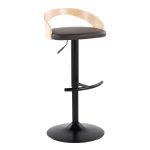 Grotto Brown Faux Leather Adjustable Swivel Barstools (Set of 2) 18 Grotto Brown Faux Leather Adjustable Swivel Barstools (Set of 2)