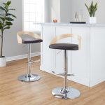 Grotto Brown Faux Leather Contemporary Adjustable Swivel Barstool (Set of 2) 14 Grotto Brown Faux Leather Contemporary Adjustable Swivel Barstool (Set of 2)