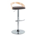 Grotto Brown Faux Leather Contemporary Adjustable Swivel Barstool (Set of 2) 18 Grotto Brown Faux Leather Contemporary Adjustable Swivel Barstool (Set of 2)