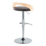 Grotto Brown Faux Leather Contemporary Adjustable Swivel Barstool (Set of 2) 20 Grotto Brown Faux Leather Contemporary Adjustable Swivel Barstool (Set of 2)