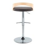 Grotto Brown Faux Leather Contemporary Adjustable Swivel Barstool (Set of 2) 21 Grotto Brown Faux Leather Contemporary Adjustable Swivel Barstool (Set of 2)