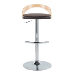 Grotto Brown Faux Leather Contemporary Adjustable Swivel Barstool (Set of 2) 22 Grotto Brown Faux Leather Contemporary Adjustable Swivel Barstool (Set of 2)