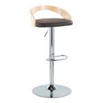 Grotto Brown Faux Leather Mid-Century Modern Adjustable Barstools (Set of 2) 10 Grotto Brown Faux Leather Mid-Century Modern Adjustable Barstools (Set of 2)