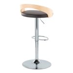 Grotto Brown Faux Leather Mid-Century Modern Adjustable Barstools (Set of 2) 12 Grotto Brown Faux Leather Mid-Century Modern Adjustable Barstools (Set of 2)