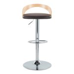 Grotto Brown Faux Leather Mid-Century Modern Adjustable Barstools (Set of 2) 13 Grotto Brown Faux Leather Mid-Century Modern Adjustable Barstools (Set of 2)