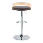 Grotto Brown Faux Leather Mid-Century Modern Adjustable Barstools (Set of 2) 14 Grotto Brown Faux Leather Mid-Century Modern Adjustable Barstools (Set of 2)