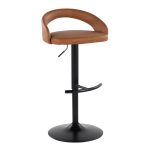 Grotto Camel Faux Leather Black Metal Contemporary Barstools (Set of 2) 14 Grotto Camel Faux Leather Black Metal Contemporary Barstools (Set of 2)