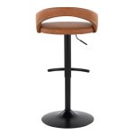 Grotto Camel Faux Leather Black Metal Contemporary Barstools (Set of 2) 17 Grotto Camel Faux Leather Black Metal Contemporary Barstools (Set of 2)