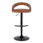 Grotto Camel Faux Leather Black Metal Contemporary Barstools (Set of 2) 18 Grotto Camel Faux Leather Black Metal Contemporary Barstools (Set of 2)