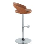 Grotto Camel Faux Leather Chrome Adjustable Contemporary Barstools (Set of 2) 15 Grotto Camel Faux Leather Chrome Adjustable Contemporary Barstools (Set of 2)