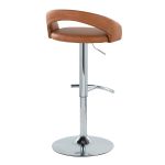 Grotto Camel Faux Leather Chrome Adjustable Contemporary Barstools (Set of 2) 16 Grotto Camel Faux Leather Chrome Adjustable Contemporary Barstools (Set of 2)
